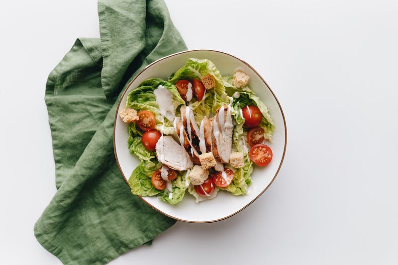 Caesar salad with rotisserie chicken